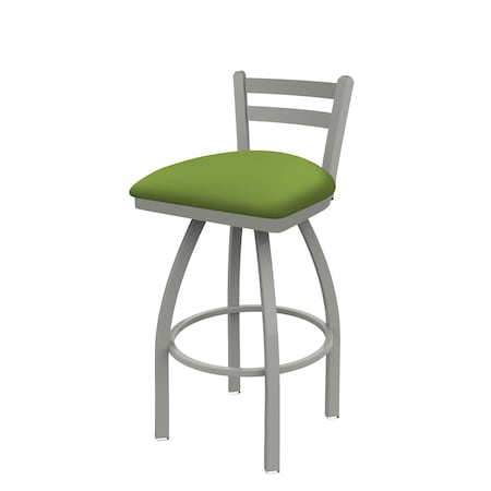 Holland Bar Stool Co 25" Low Back Swivel Counter Stool, Nickel Finish, Canter Kiwi Green Seat 41125AN009